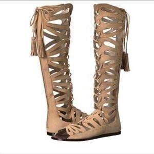 Alice & Olivia Butterfly Gladiator suede sandal